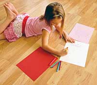 Child on wood floor